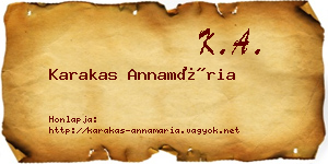 Karakas Annamária névjegykártya