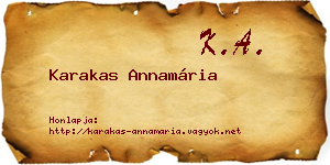 Karakas Annamária névjegykártya